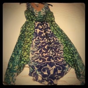 Asymmetric floral dress